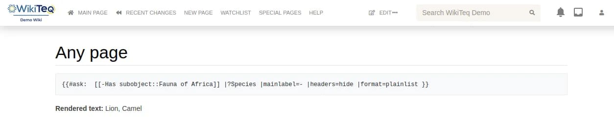 semantic mediawiki subobject query example