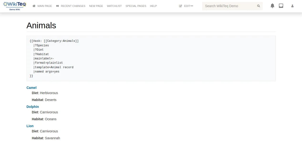 example of semantic mediawiki rendering