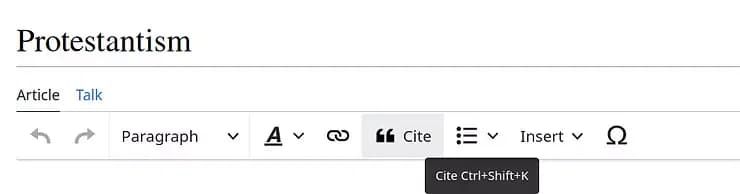 cite button example in visualeditor