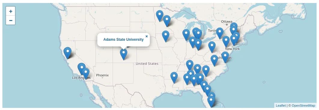Example of a map query using Semantic MediaWiki