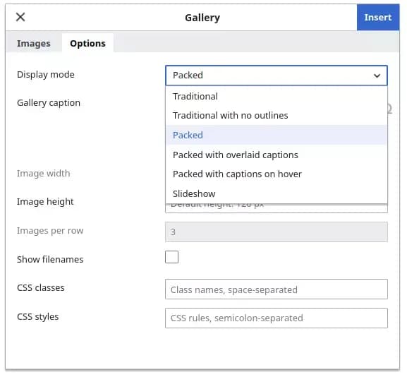 configuring mediawiki gallery