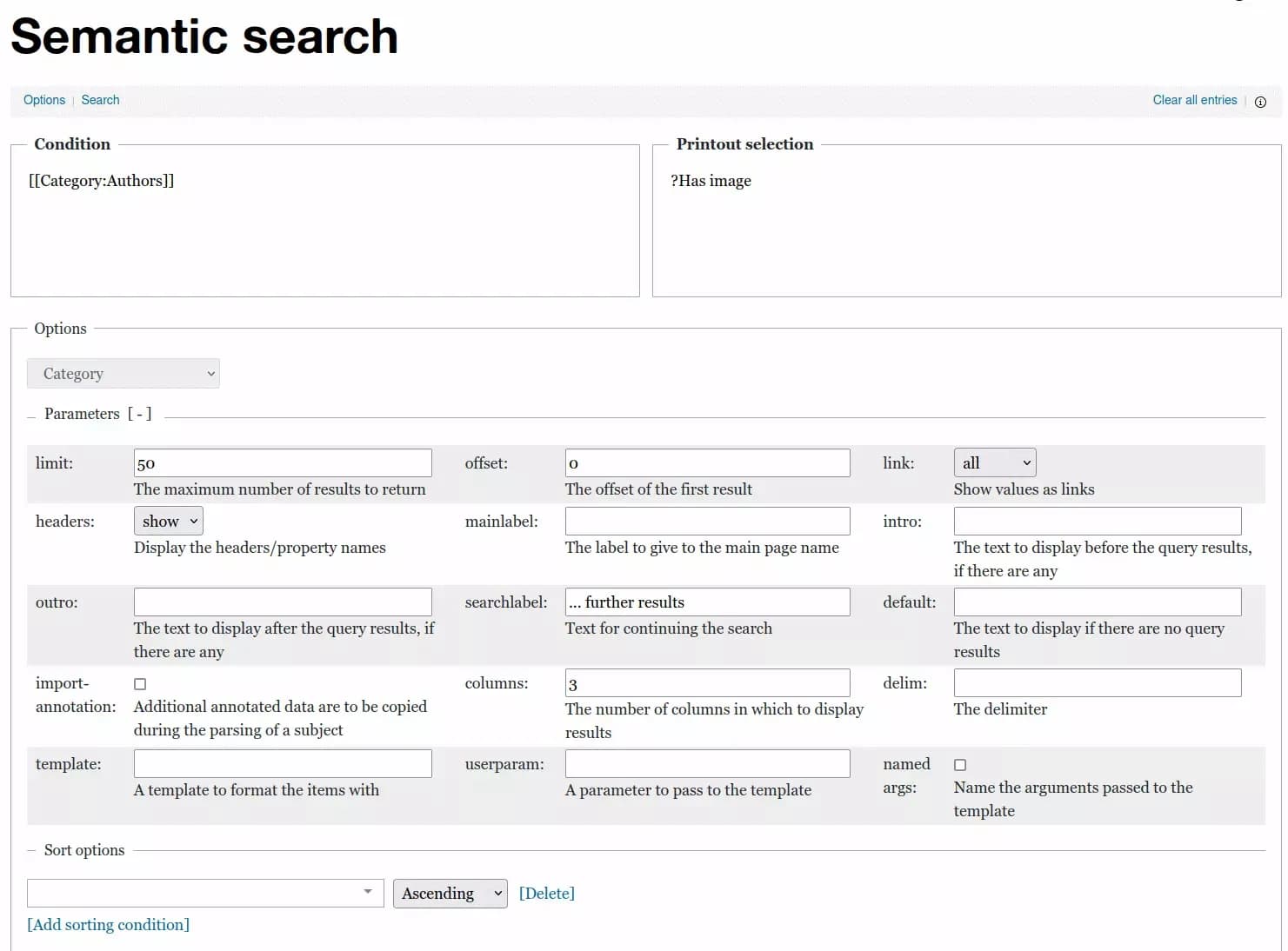 semantic mediawiki search builder