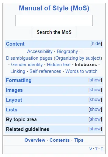 Example of a MediaWiki Infobox
