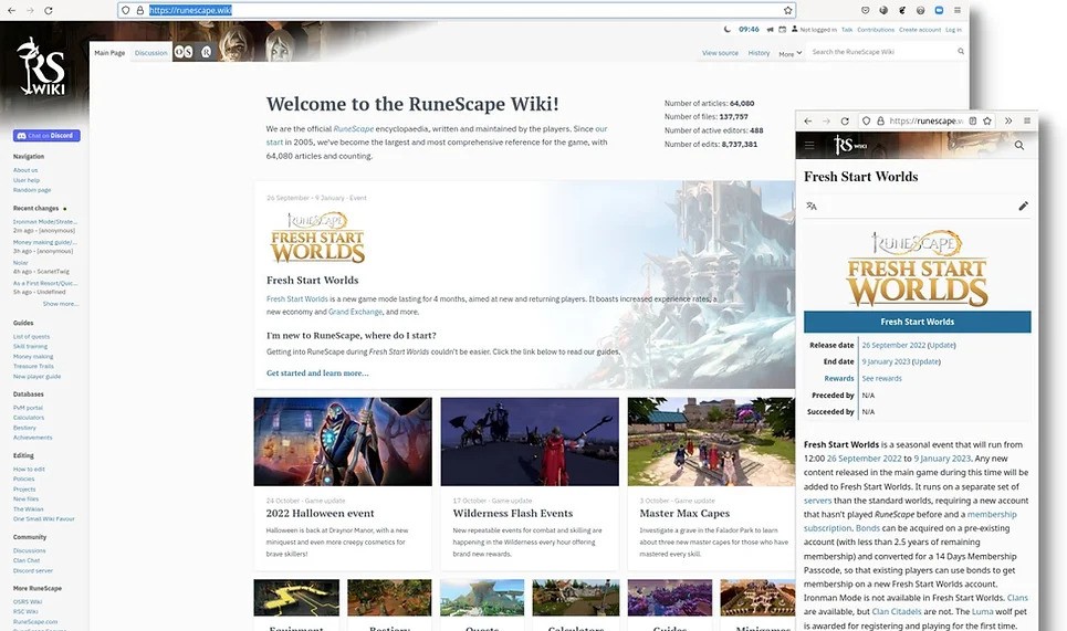 Runescape wiki website